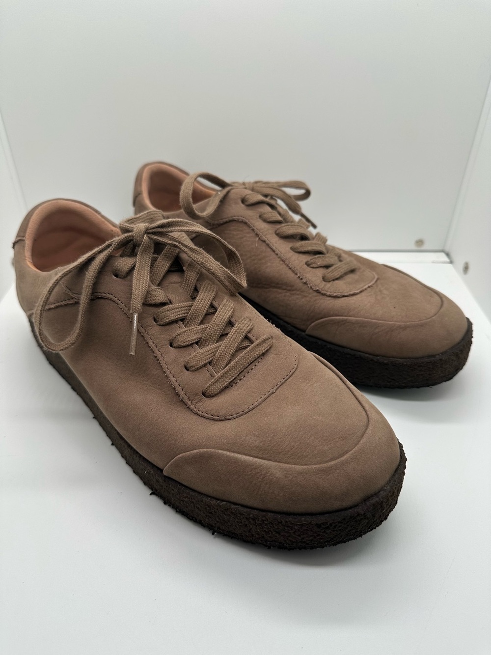 Fitflop Women’s Rally Tumbled-Nubuck Crepe Taupe Sneakers Size 9